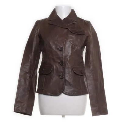 Leather blazer (Brown) from Blendshe Polyester, Leather