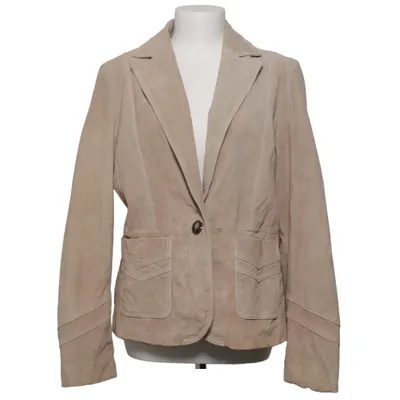 Leather blazer (Beige) from Fransa Leather