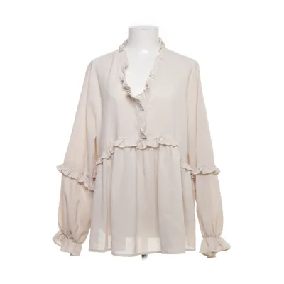 Blouse (Beige) from Shein Curve Elastane, Polyester