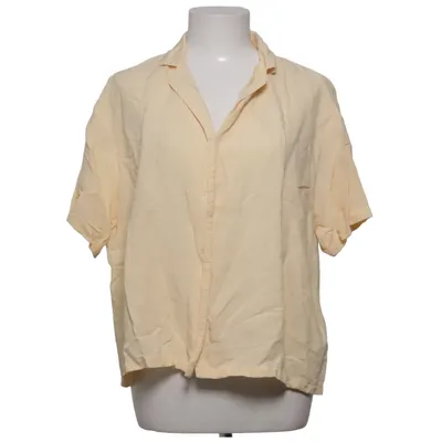 Korte mouwen shirt (Beige) van Uniqlo Linnen, Viscose