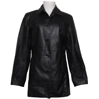 Läderkappa (Svart) från Calypso Skinn, Polyester