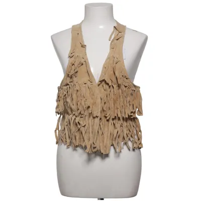 Lædervest (Beige) fra Joy Bomuld, Læder