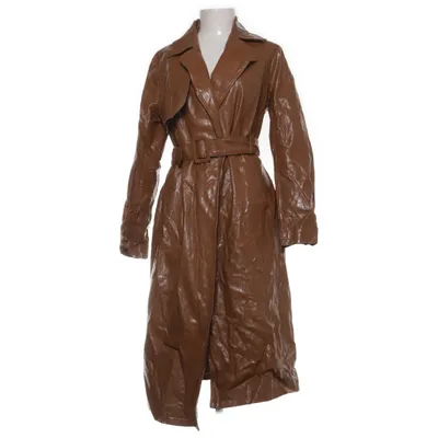 Läderkappa (Brun) från Missguided Polyester, Polyuretan