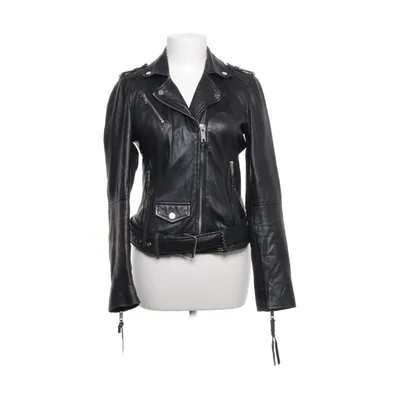 Bikerjack (Zwart) van Review Polyester, Leer