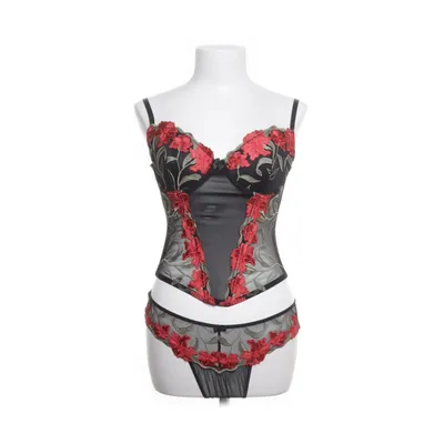 Korsett (Svart, Röd) från Sensual Mystique Polyester, Elastan