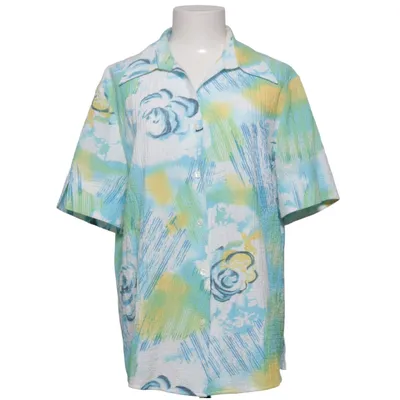 Kortärmad skjorta (Blå, Grön, Gul, Vit) från Maria Reich Elastan, Polyester, Viskos