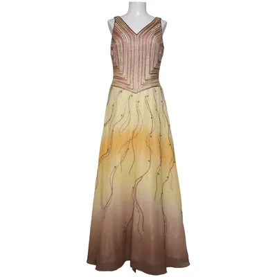 Aftonklänning (Beige, Brun, Flerfärgad) från France Mode Polyester