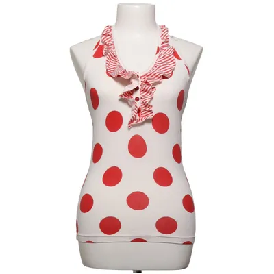 Halter neck top (White, Red) from Love Moschino