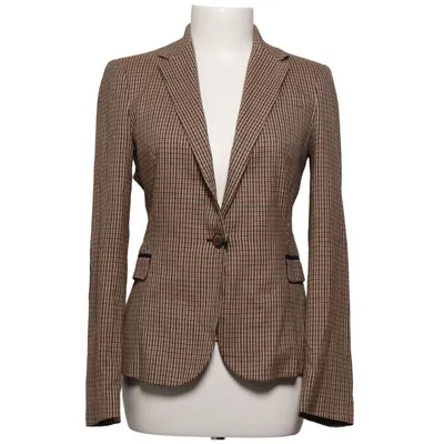 Blazer (Marron, Noir) de Zara Basic Acétate, Coton, Élasthane, Polyester, Viscose