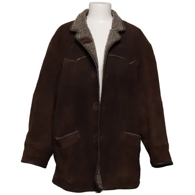 Veste en peau de mouton retournée (Marron) de Ebba Jensen Polyamide, Daim, Cuir