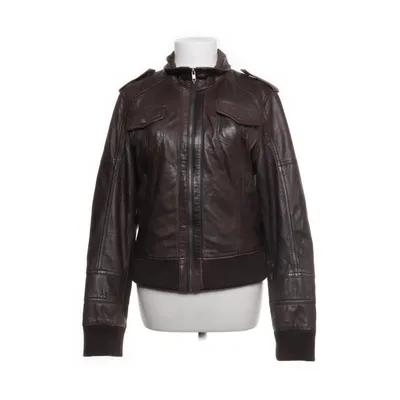 Leather jacket (Brown) from Gipsy by Mauritius Cotton, Polyester