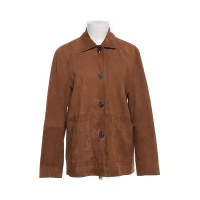 Leather blazer (Brown) from Brigitte von Schonfels Polyester, Leather