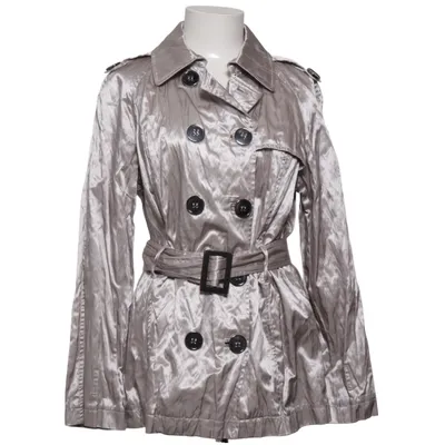 Trench-coat (Gris) de Caroll Coton, Fibre métallique, Polyester