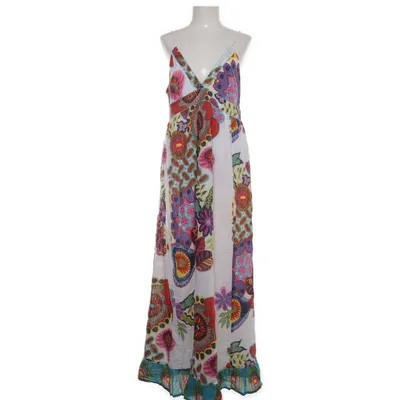 Långklänning (Vit, Flerfärgad) från Desigual Bomull, Metallfiber