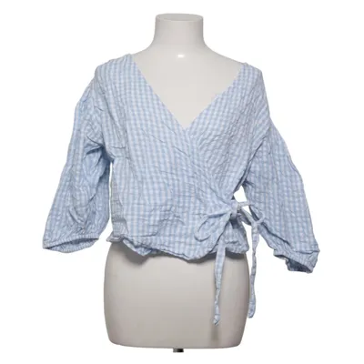 Wrap blouse (Blue, White) from Samsa Collection Cotton