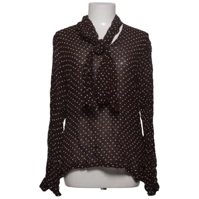 Pussy bow blouse (Brown, White) from Hennes Collection Viscose