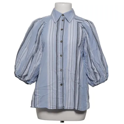 Blouse (Blue, White, Gray) from Ganni Cotton
