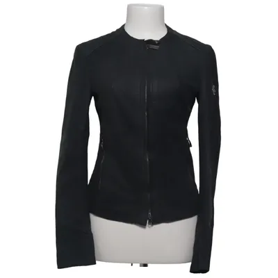 Leren jack (Zwart) van Armani Jeans Katoen, Elastaan, Leer, Polyester