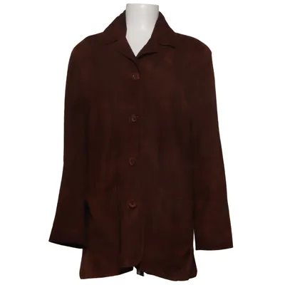 Leren blazer (Bruin) van Michele Boyard Acetaat, Leer