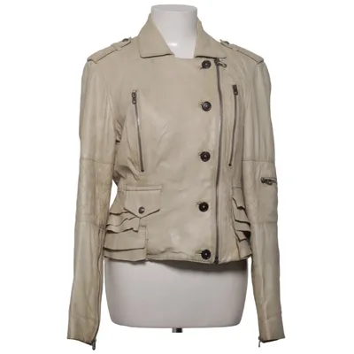 Bikerjakke (Beige) fra Juicy Couture Acetat, Læder, Polyester, Viscose