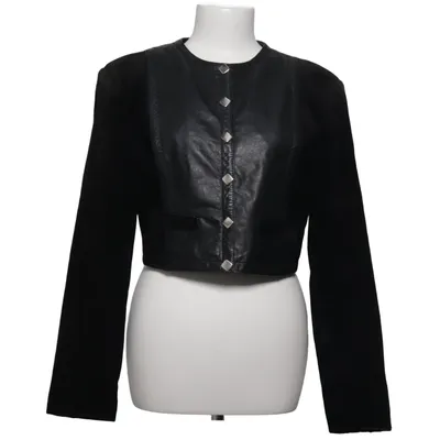 Leren jack (Zwart) van Hollies Acetaat, Leer, Nylon