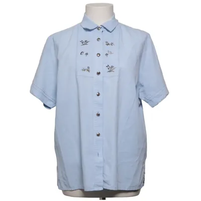 Chemise à manches courtes (Bleu) de Hammerschmid Coton, Polyester