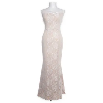 Maxi dress (White, Beige) from Forever 21 Elastane, Polyamide, Polyester