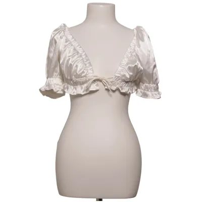 Dirndlblus (Satin Tie Front Top) från NLY One Elastan, Polyester