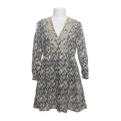 Jurk (Beige, Zwart) van Zara Katoen, Linnen