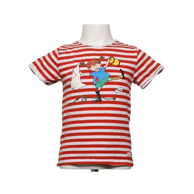 T-shirt (Röd, Vit, Flerfärgad) från Pippi Långstrump Elastan, Ekologisk bomull