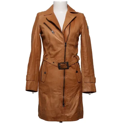 Läderkappa (Brun) från Euro Pelle Bomull, Skinn, Polyester
