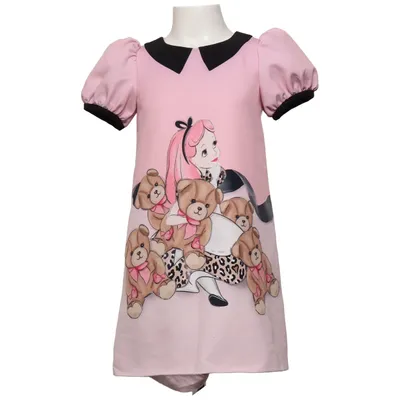 Robe (Rose, Multicolore) de Monnalisa Élasthane, Polyester