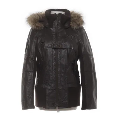 Läderjacka (Brun) från ONLY Bomull, Skinn, Polyester