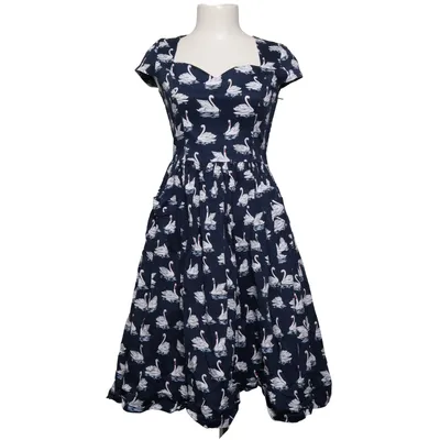 Robe (Bleu, Blanc) de Banned Retro Coton, Élasthane