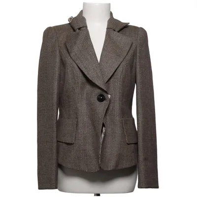 Blazer (Beige, Black) from Armani Collezioni Polyester, Wool