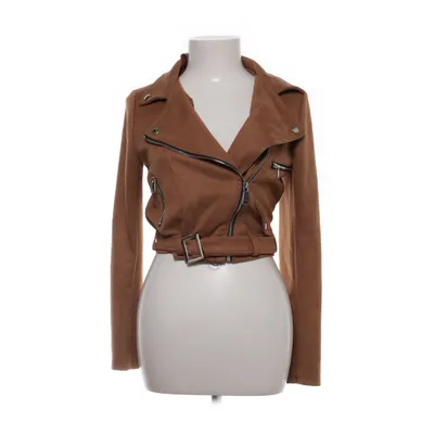 Biker jacket (Brown) from Pronto Moda Polyester