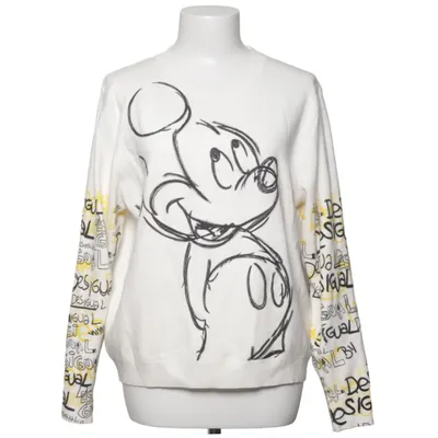 Collegetröja (Vit, Svart, Gul) från Desigual Polyester, Viskos
