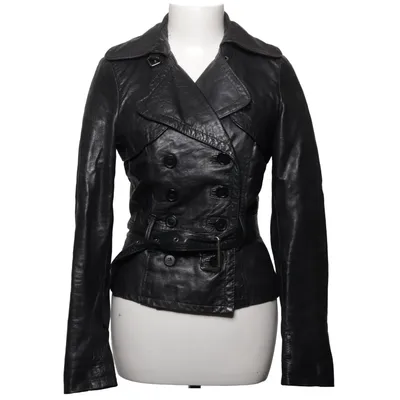 Leren jack (Zwart) van Sexy Woman Leer, Viscose