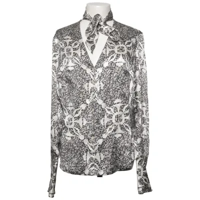 Strikblouse (Wit, Zwart, Grijs) van Ferré Zijde