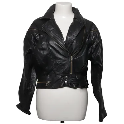Bikerjacke (Schwarz) von Nice Acetat, Leder