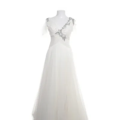 Wedding dress (Designer-Brautkleid "Amour" A-Linie) from Jenny Packham Silk, Silver