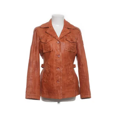 Läderkavaj (Orange) från Gipsy Polyester, Skinn