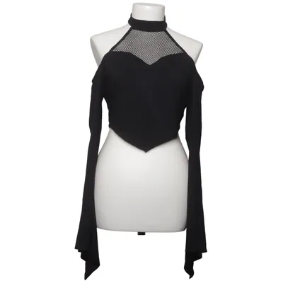 Crop top (Noir) de Romwe Coton, Élasthane, Polyester