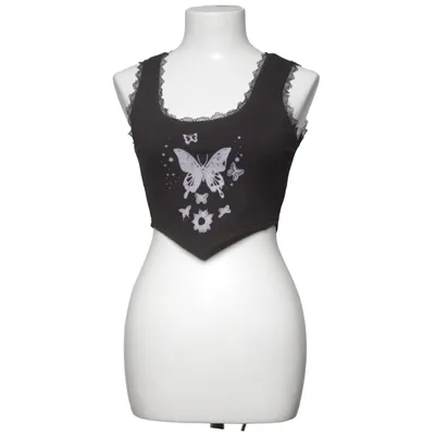 Crop top (Svart) från Romwe Elastan, Polyester