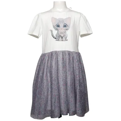 Kjole (Hvid, Flerfarvet) fra MyWear Kids Bomuld, Elastan, Polyester