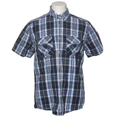 Chemise à manches courtes (Bleu, Blanc) de Skill Coton