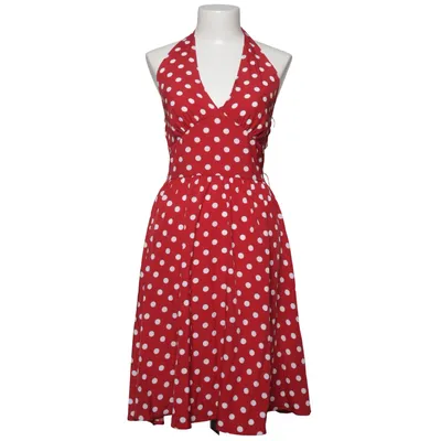 Halterneck-kjole (Rød, Hvid) fra Retro Stage Polyester