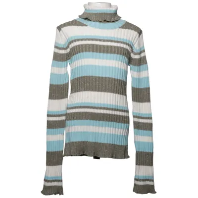 Pul à col roulé (Bleu, Blanc, Gris) de H&M Dubster Acrylique, Coton, Fibre métallique