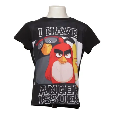 T-shirt (Black, Multicolored) from Angry Birds Cotton, Polyester