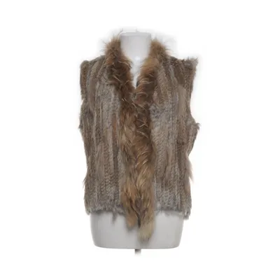Pälsväst (Beige, Grå) Akryl, Kaninpäls